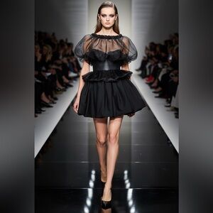 NWT Nicklas Skovgaard AnnaBelle Black Mini Dress Size Large